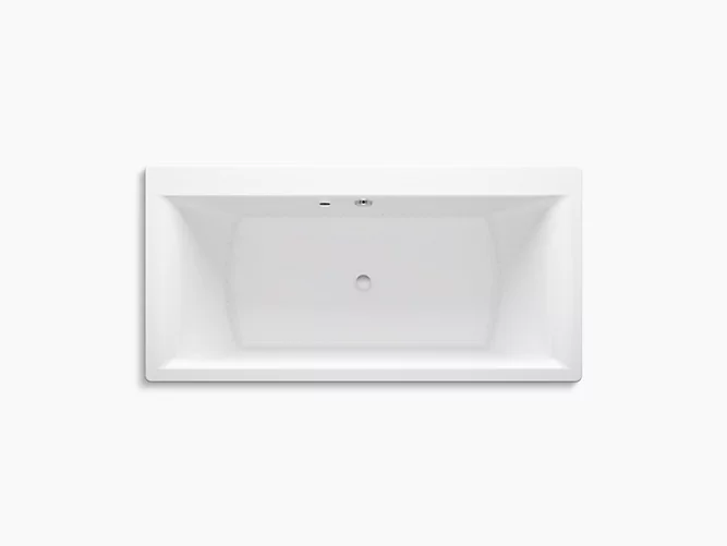 Stargaze®72" x 36-1/4" freestanding bath with Bask® heated surface and fluted shroud K-6367-W1-0-1